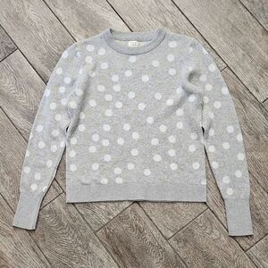 A New Day Gray Polka Dot Knit Long Sleeve Crew Neck Sweater Size XS